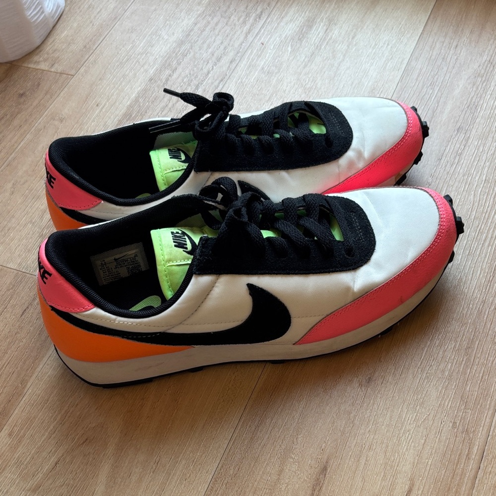 Retro Nike White, Pink, and Orange Sneakers